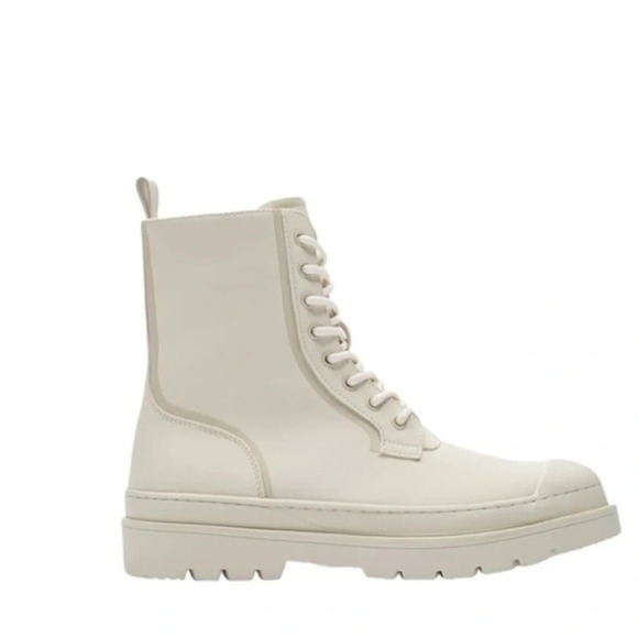 Zara Flat Lug Shearling Lined Rain Boots Size 44 - Picture 3 of 14